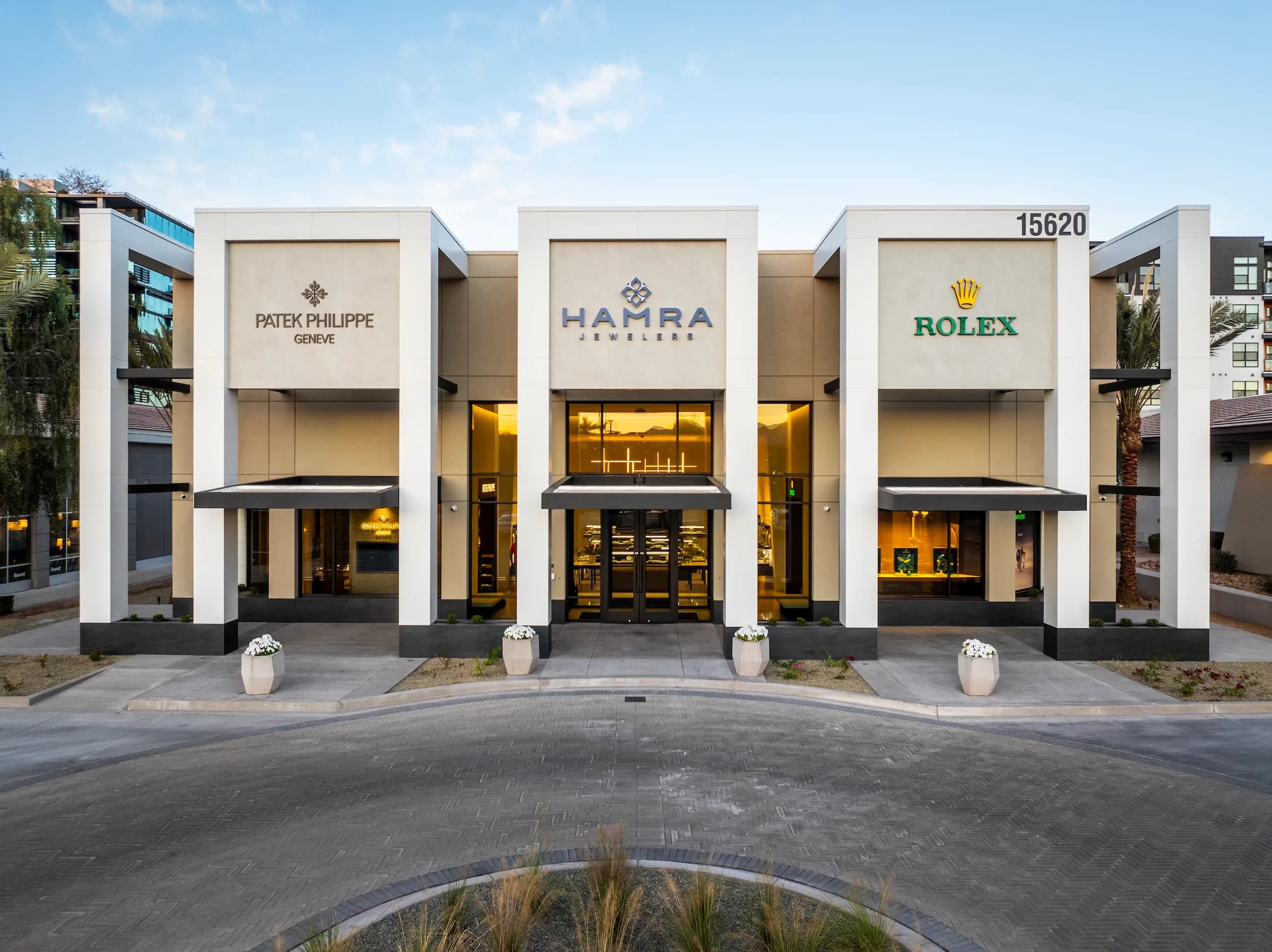 Hamra Jewelers exterior — commercial architecture by Upward Architects